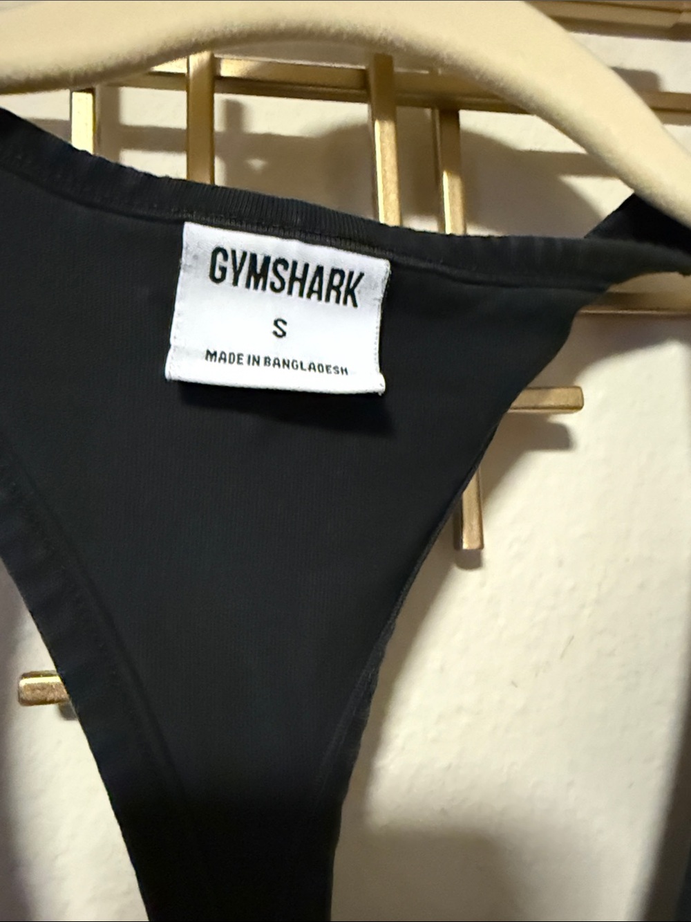 Gymshark Black Racerback Tank Top with Logo Tag - Picture 3 of 4